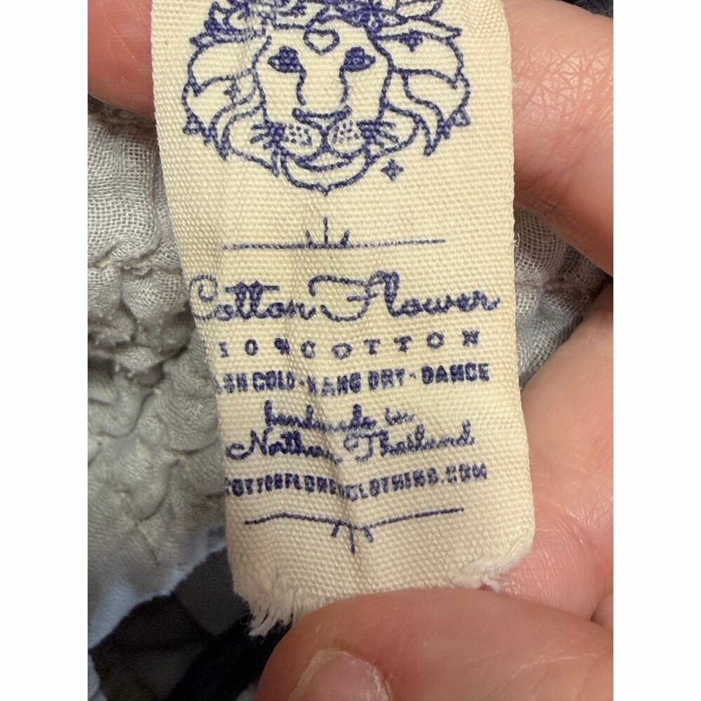 Cotton Flower 100% cotton boho tiered skirt bleach distressed cargo pocket large - Picture 3 of 13